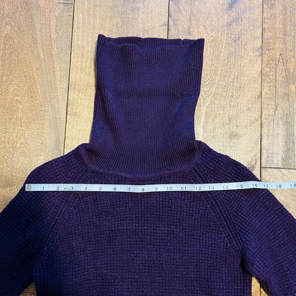 Wilfred Free Purple Turtleneck Merino Wool Sweater Dress, Size XS - Picture 7 of 11